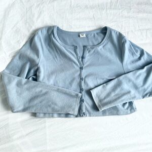 Aritzia sunday best Light Blue Button-Up Cardigan